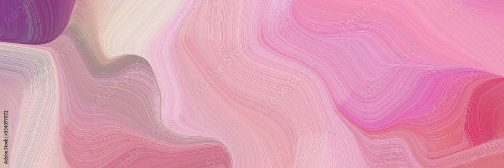 Poster beautiful and smooth landscape orientation graphic with waves. modern soft swirl waves background illustration with pastel magenta, antique fuchsia and light gray color