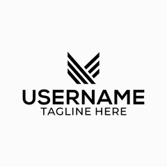 Abstract monogram logo design letter m.