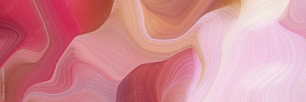 Aufkleber beautiful and smooth creative elegant graphic with pale violet red, moderate red and misty rose color. modern soft curvy waves background design