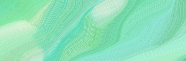 beautiful and smooth elegant graphic with waves. modern soft curvy waves background design with aqua marine, tea green and medium aqua marine color