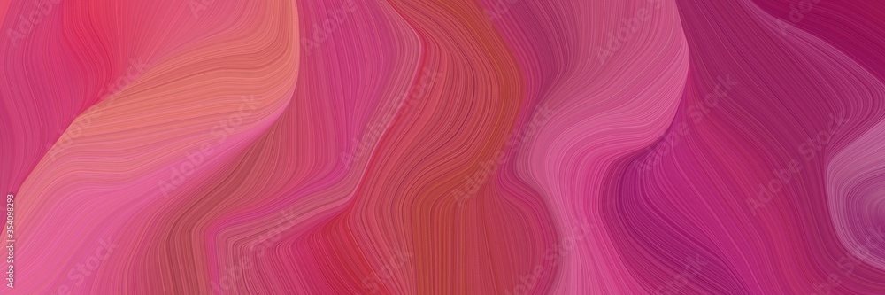 Aufkleber beautiful and smooth dynamic elegant graphic. curvy background design with moderate pink, light coral and pale violet red color