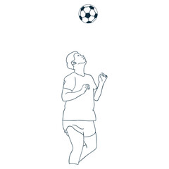 man playing ball outline sport vector illustration