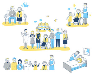 介護施設　さまざまなシーン　セット