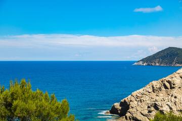 Exotic blue tropical ocean / sea tropical scenery.
