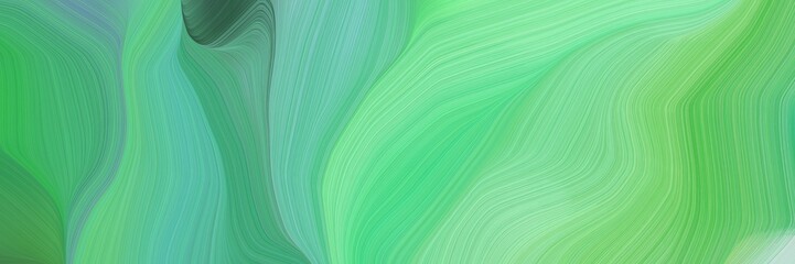 beautiful and smooth abstract waves illustration with medium aqua marine, sea green and tea green color