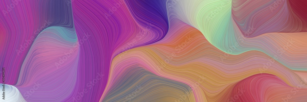 Aufkleber beautiful and smooth modern soft curvy waves background design with antique fuchsia, ash gray and da
