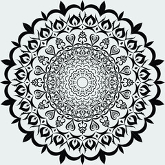 black mandala design in a white background vector design