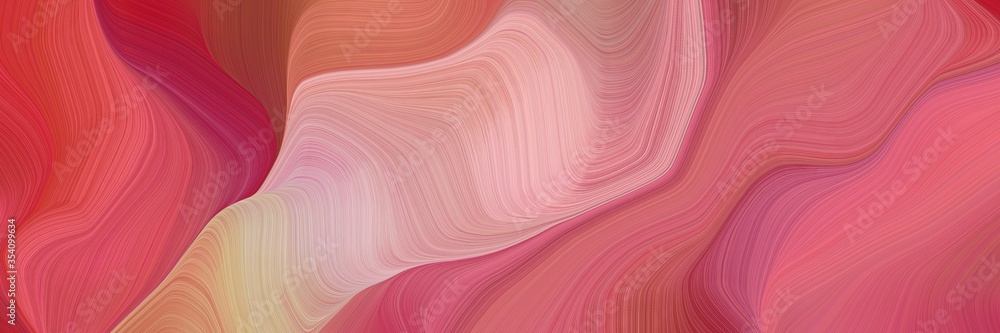 Aufkleber beautiful and smooth landscape orientation graphic with waves. modern soft swirl waves background design with indian red, tan and firebrick color