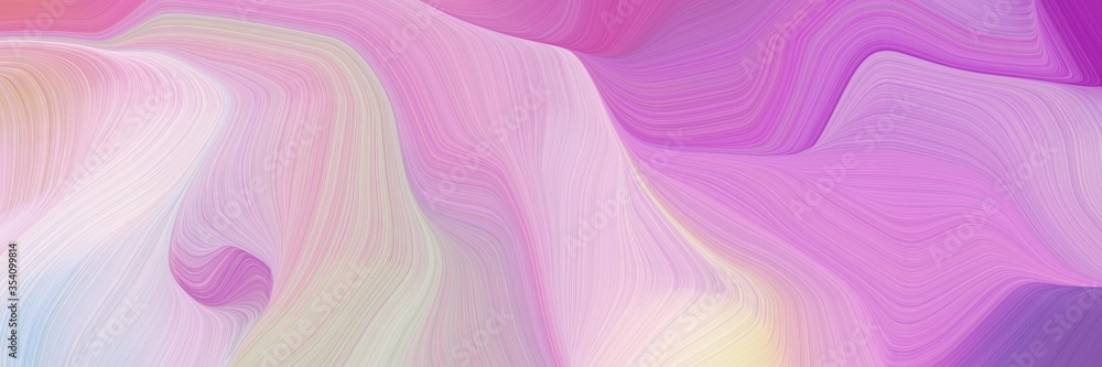 Poster beautiful and smooth dynamic elegant graphic. modern soft curvy waves background illustration with plum, misty rose and moderate violet color