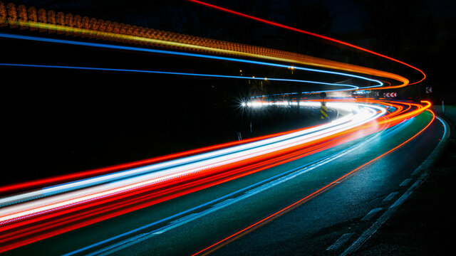 lights of cars with night © Krzysztof Bubel
