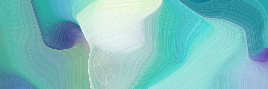 beautiful and smooth elegant graphic background with medium aqua marine, lavender and pastel blue color. elegant curvy swirl waves background illustration © Eigens