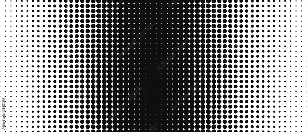 Poster halftone dots vector background. abstract pop-art overlay. black and white points texture.