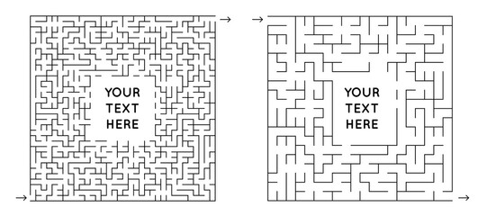 Vector Maze on White Background. Text Box Template. Pattern for children books, magazines.