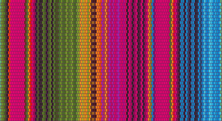 Blanket Stripes Seamless Vector Pattern. Cinco de Mayo. Serape Style. Ethnic Mexican Fabric Pattern.