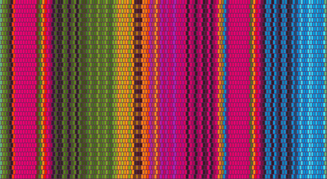 Blanket Stripes Seamless Vector Pattern. Cinco de Mayo. Serape Style. Ethnic Mexican Fabric Pattern.