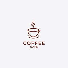 Vector illustration of hot coffee cup icon, logo design - Vector