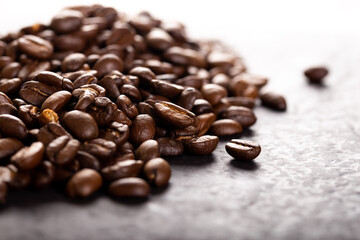 coffee beans on a  stone background