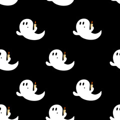 Seamless pattern of ghosts. Decoration for Halloween. Suitable for textile and wrapping paper.