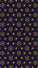 Ornate geometric pattern and abstract colored background