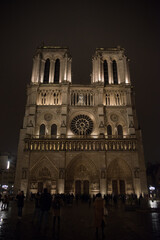 Fototapeta na wymiar Night View of Notre Dame de Paris, France