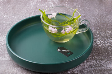 green tarragon tea. Medicinal herb.