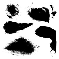 Abstract brush strokes of black paint