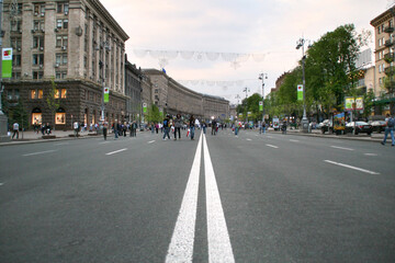 dividing strip for roadway on the street