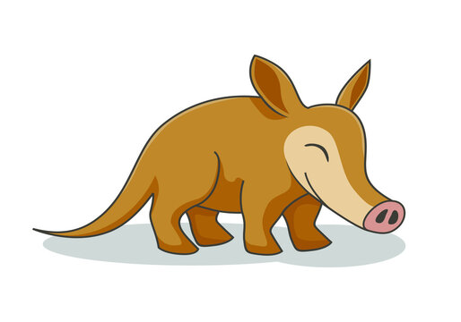 Aardvark  Cartoon Animal Isolated Ground Pig Africa