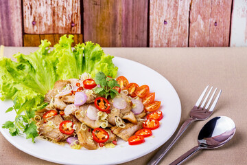 Grilled pork salad with lemon grass tasty food