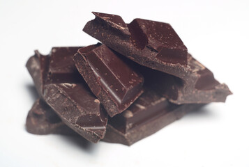 Chokolate on white background