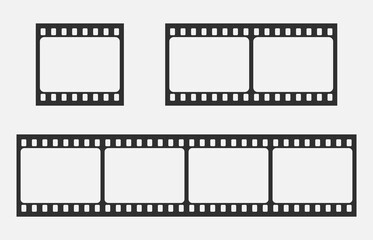Blank cinema film strip isolated on white background. Vector illustration.