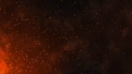 Red fire smoke with small particle embers background - 3D illustration fire particle background concept - Powered by Adobe