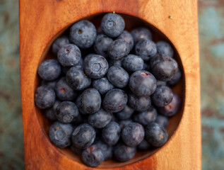 Blueberries in a snack bowl. 