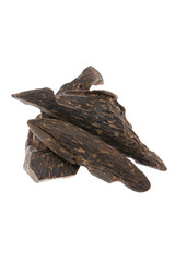 Selective Focus, Sticks Of Agar Wood Or Agarwood Background The Incense Chips Used By Burning for incense & perfumes of essential oil as Oud Or Bakhoor