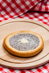 traditional czech cakes on burnt spruce wood