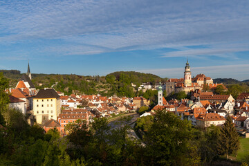 Fototapeta na wymiar View of the town and castle of Czech Krumlov, Southern Bohemia, Czech Republic