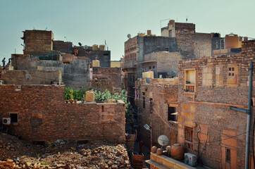 old houses on the street, Jaisalmer, India