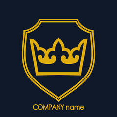 shield with crown elegant heraldry logo design