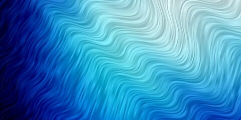 Dark BLUE vector pattern with curves. Colorful abstract illustration with gradient curves. Template for your UI design.