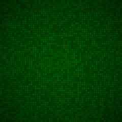 Abstract background of small squares or pixels in dark green colors