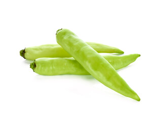 green chili pepper isolated on a white background