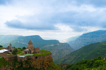Fototapeta na wymiar Panoramic view of Tatev monastery and mountains of Armenia