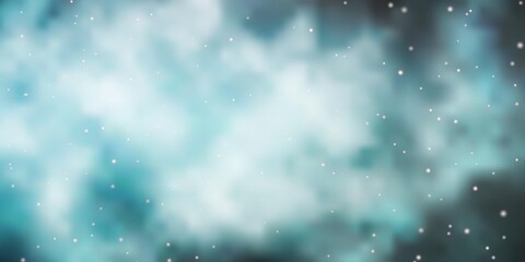 Dark BLUE vector template with neon stars. Shining colorful illustration with small and big stars. Pattern for new year ad, booklets.