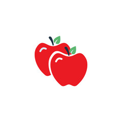 Vector icon apple on white background in flat design