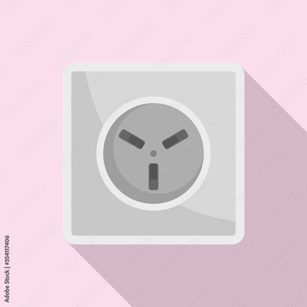 Poster type h power socket icon. flat illustration of type h power socket vector icon for web design