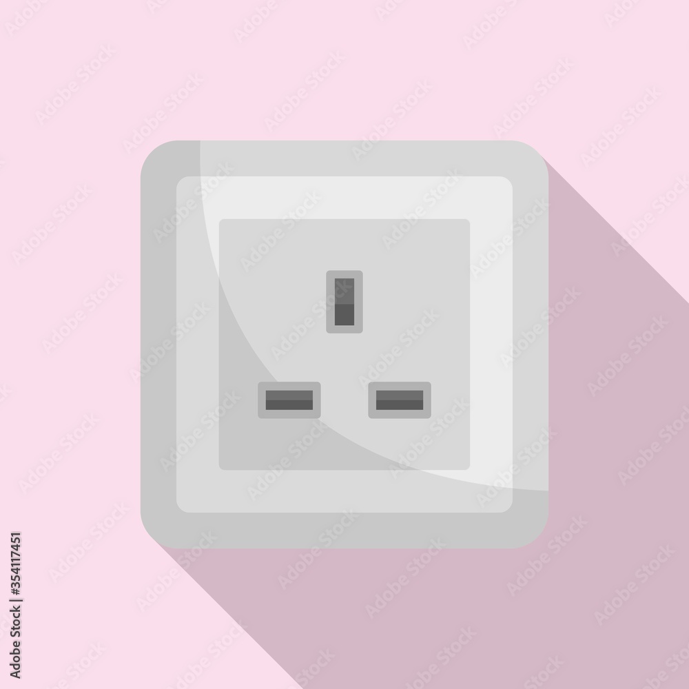 Poster type g power socket icon. flat illustration of type g power socket vector icon for web design