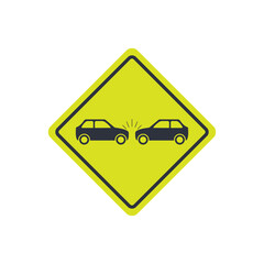 car collision icon. token accident sign. vector flat simple symbol