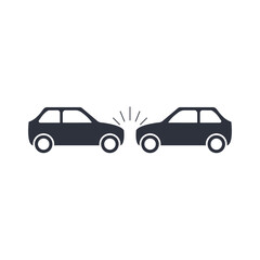 car collision. crash icon. vector flat symbol