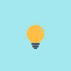 bulb light idea icon. electric lamp icon. vector flat symbol