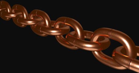 4k Metal Chain links. 3d rendering
